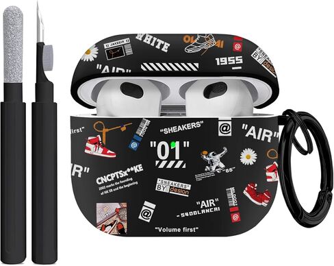 لحافظة Airpods الجيل الثالث الرياضية وكرة السلة وكرة القدم، غطاء حماية ناعم من مادة TPU لهاتف Apple Airpods 3 مع سلسلة مفاتيح للنساء والرجال، كرة السلة in Kuwait