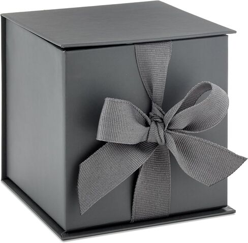 Hallmark Gray Ribbon and Paper Fill Small Gift Box with Lid, Slate Grey in Kuwait