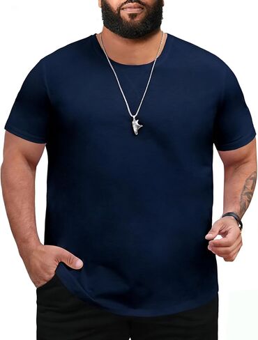 Men's 3XL-8XL Big and Tall T-Shirts Casual Stretch Short-Sleeve Shirts for Men in Kuwait