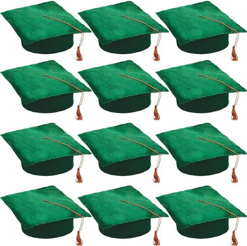 Fun Express Bulk 12 Pieces Kid's Felt Elementary, Kindergarten, Pre-School Graduation Mortarboard Caps, Felt in Kuwait