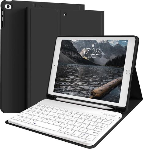 Kenke for iPad 6/5th Generation Case with Keyboard 9.7 Inch 2018/2017 iPad Air 2/1, Detachable Wireless Bluetooth iPad Keyboard Case with Built-in Left Side Pencil Holder Auto Wake/Sleep (Gray) in Kuwait