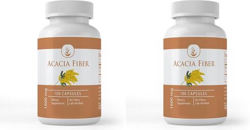 PURE ORIGINAL INGREDIENTS Acacia Fiber, (100 Capsules) Pure, No Additives Or Fillers, Lab Verified in Kuwait