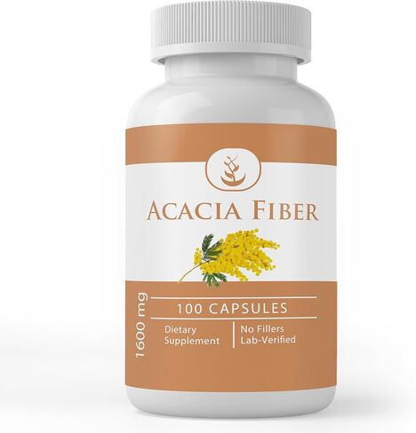 PURE ORIGINAL INGREDIENTS Acacia Fiber, (100 Capsules) Pure, No Additives Or Fillers, Lab Verified in Kuwait