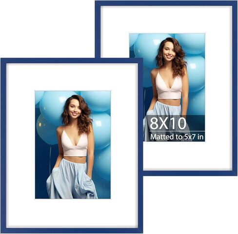 Set of 2 Red 11x14 Aluminum Picture Frames with Mat for 8x10 Photos - Durable HD Plexiglass for Superior Clarity - Versatile Colorful Metal Frames Ideal for Wall Mounting Vertically or Horizontally in Kuwait