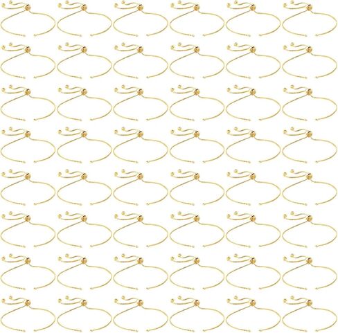 Junkin 30 Pieces Slider Bracelet 8.7 Inches Adjustable Bracelet with Rhinestones Ends Extender Chains for Jewelry Making Woman Girl(Silver) in Kuwait