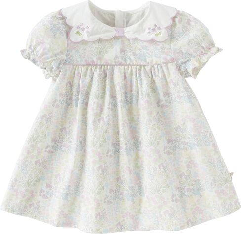 Dave & Bella Toddler Baby Girls Summer Dress ، Phort Puff Cotton Cotton Sundress Blue Proomed Flower Flower Drince Prince Drince in Kuwait