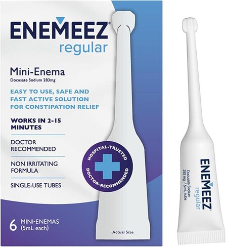 إمساك Enemeez للبالغين 0.84 Fl Oz ، Docusate Sodium Mini Enema لتخفيف الإمساك الفعال ، صيغة المستندات ، 6 العد in Kuwait