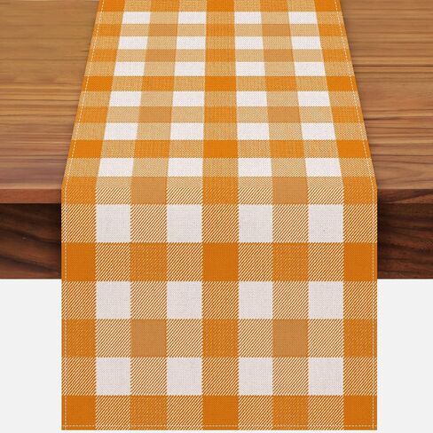 72 x 13 Inch Fall Cat Table Runner - Autumn Harvest Pumpkin and Leaves Pattern with Adorable Cat Design for Thanksgiving Day, Home Gatherings, Kitchen, Mantel, Dining Table Decor in Kuwait