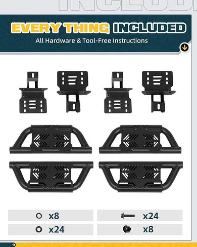 EZ Side Steps Fit for 2018-2025 Jeep Wrangler JL 4 Doors Running Boards in Kuwait