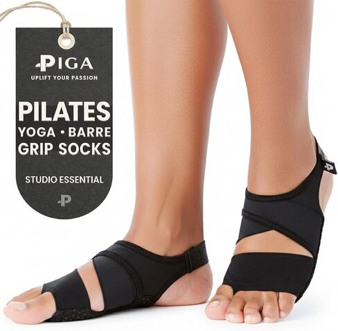 PIGA Toeless Pilates Socks – Non-Slip Grip for Men & Women, Breathable, Durable for Pilates, Barre & Yoga Workouts in Kuwait