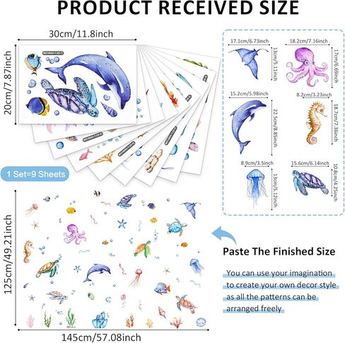 Animal Alphabet Numbers Colour Decals Stickers, ULENDIS ABC Letters Pens Space Planets Educational Wall Decals, Peel and Stick Removable Wall Decors for Toddlers Classroom Bedroom Nursery Playroom in Kuwait