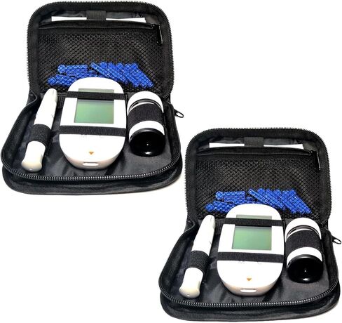 Diabetes Travel Case,Diabetic Supplies Carrying Case Kit,Portable Glucose Meter Case Glucometer Storage Organizer for Blood Glucose Monitor and supply,Black in Kuwait