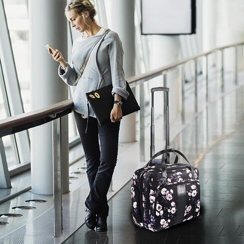 KROSER Rolling Laptop Bag Premium Rolling Laptop Briefcase Fits Up to 15.6 Inch Laptop Overnight Rolling Computer Bag with RFID Pockets for Travel/Business/Women in Kuwait