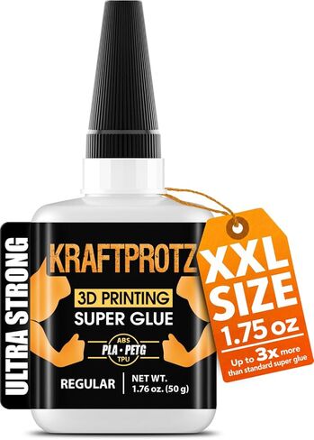 1.76 فلوريدا. أوز. 3D Print Super Glue Extra Strong - جل Superglue بما في ذلك. طرف مضاد للجفاف - KRAFTPROTZ - مقاوم للماء - غراء PLA، غراء ABS، غراء PETG، غراء TPU in Saudi Arabia