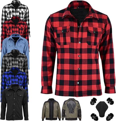 Men's Aramid-Fiber Motorcycle Shirt CE Armor Shirt With Protections Racing Gear Breathable & Adjustable in Kuwait