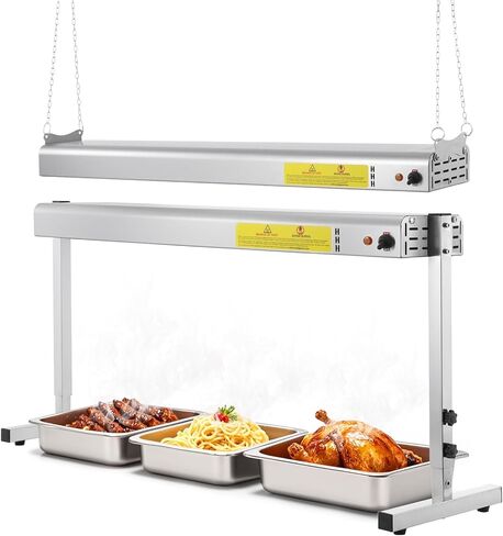 48 Inch Food Heat Lamp Strip Commercial Food Heating Warmer Lights Hanging Overhead Stainless Steel with Cord for Food Restaurant Buffet Catering Kitchen 1200W/110V in Saudi Arabia