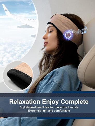 Sleep Headphones Wireless Bluetooth - Music Sleeping Sports Headband with Built in Stereo Hi Fi Speakers Wonmen Headband for Travel Workout Meditation Yoga Housework Gifts in Kuwait