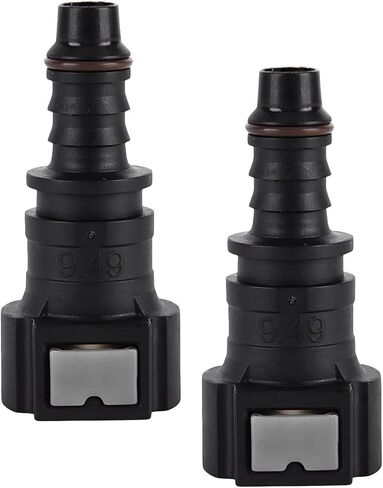 2 PCS Fuel Line Quick Connector, 3/8 SAE to 5/16 ID Nylon Tubing Straight Fuel Line Connector, Bundy Female to Hose Barb Straight Fitting Quick Plugs for Most Vehicles (Elbow) in Kuwait