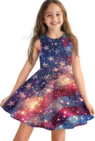 Casual Princess Summer Dresses for Baby Little Girl Halter O-Neck Beach Sundress Plus Size 3-16Y Kids Toddler Skirt in Kuwait