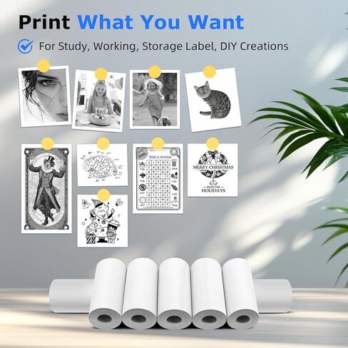 Kids Instant Print Camera-M2 | Inspire Kids to Explore & Createwith 2.4" Screen, 24MP Photo & 1080P Video, for Ages 3-12, with 32GB Card & 7 Paper Rolls, Monochrome Thermal Printing in Saudi Arabia