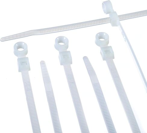 THE CIMPLE CO 7 inch Black Nylon Zip Ties (Wire, Cable Ties) - Strong - Indoor and Outdoor Rated -Screw Mounting Hole, 100 Pack in Kuwait