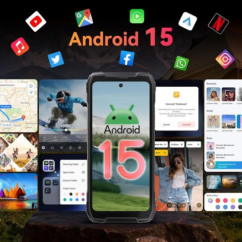 هاتف ذكي متين Blackview N6000، هاتف متين صغير الحجم 4.3 بوصة، 16 جيجابايت + 256 جيجابايت Helio G99 6nm، Android 13، ثنائي شريحة الاتصال 4G، وزن 208 جرام، كاميرا 48 ميجابكسل، هواتف مقاومة للماء IP68، شحن سريع 18 وات 3880 مللي أمبير، NFC in Kuwait