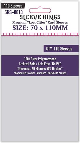 Sleeve Kings Magnum Lost Cities Card Sleeves (70x110mm) - 110 Pack, 60 Microns in Kuwait