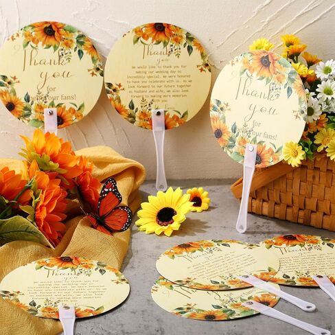 Roowest 100 Pcs Wedding Fans Bulk for Guests Floral Handheld Wedding Fans Gifts with Handle for Ceremony Bridal Shower Birthday Party Decoration in Saudi Arabia