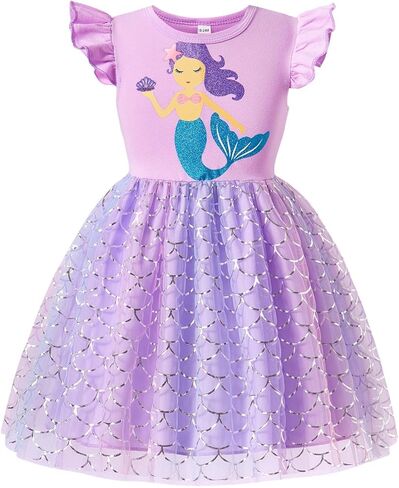 طفل فتيات توتو فستان أطفال رفرفة الأكمام الأميرة الحزب التماثيل الفتيات الصيف تول ملابس الفساتين in Kuwait