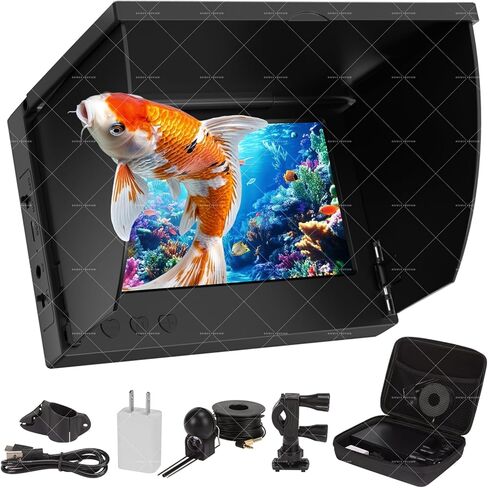 Underwater Fishing Camera 5 Inch, 1000TVL IPS Monitor Fish Finder, Infrared Night Vision, Wide Angle IP68 Waterproof with 65ft Cable for Ice, River and Boat-S1 in Kuwait