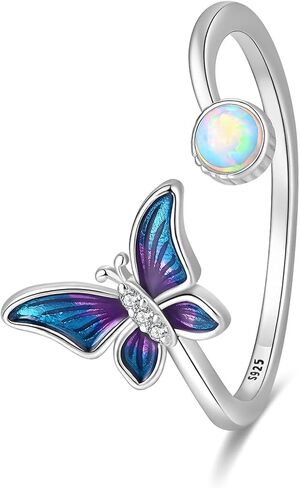 Adjustable 925 Sterling Silver Rings for Women - Elegant 5A CZ Dainty Hoop & Band Designs for Women, Hypoallergenic Daily Wear Jewelry with Gift Bag in Kuwait