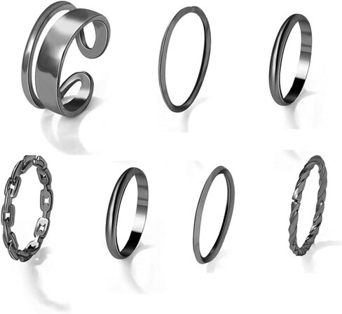 حلقات مفصلية ذهبية مجموعة للنساء ، حلقات ناعمة بسيطة قابلة للتكديس مجموعة خمر أصابع مشتركة عتيقة خمر مهرجان حلقات مهرجان مهرجان in Kuwait