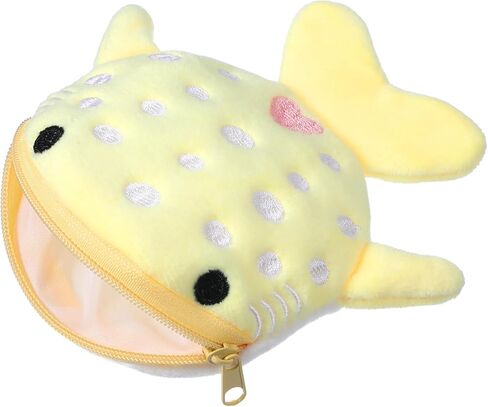 1 Pcs Shark Coin Purse, Mabor Plush Small Coin Pouch Cute Kawaii Wallet with Zipper Keychain Small Embroidered Funny Sea Cartoon Animal Change Purse for Women in Saudi Arabia