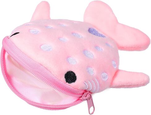 1 Pcs Shark Coin Purse, Mabor Plush Small Coin Pouch Cute Kawaii Wallet with Zipper Keychain Small Embroidered Funny Sea Cartoon Animal Change Purse for Women in Saudi Arabia