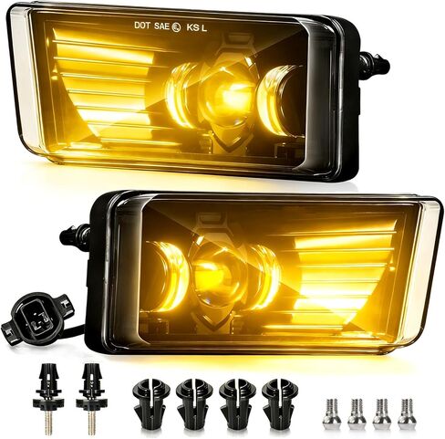 Upgraded LED Fog Lights Assembly for Suburban Tahoe 2007-2014, Avalanche 2007-2013, Camaro 2010-2013, Colorado 2015 2016, Silverado 2015, for GMC Acadia Yukon Replacement Lamp in Kuwait
