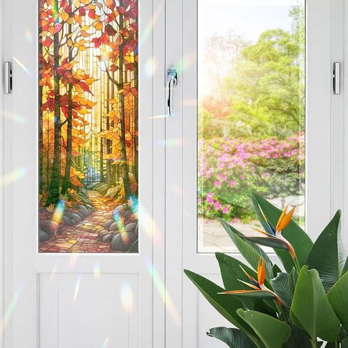 Majestic Snowy Mountain Stained Glass Window Film, Majestic Snowy Mountain Stained Glass Window Film for Door Heat Anti UV in Kuwait