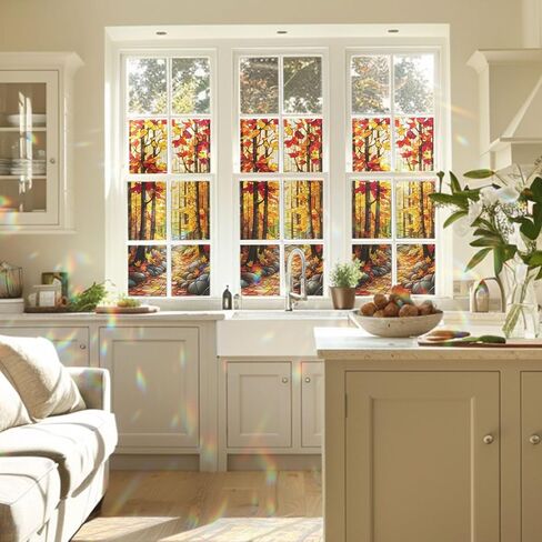 Majestic Snowy Mountain Stained Glass Window Film, Majestic Snowy Mountain Stained Glass Window Film for Door Heat Anti UV in Kuwait