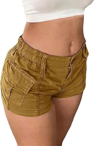 شورتات البضائع y2k و shorts منخفضة مرنة شورت E-Girl Slim Fit Cargo Micro Short Sweatpant Harajuku streetwear in Saudi Arabia