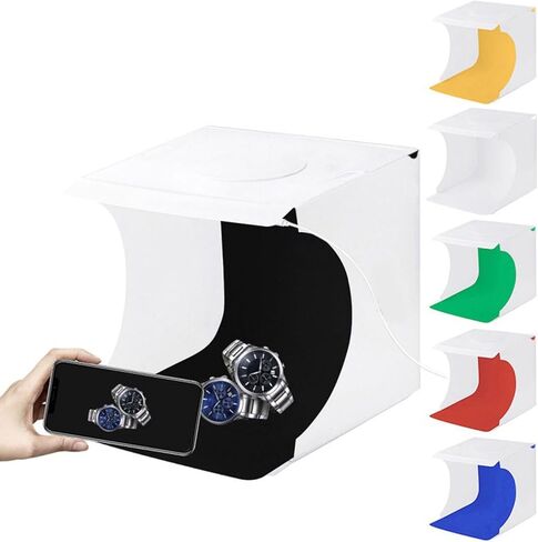 مربع ضوء استوديو Mini Photo Studio ، طقم خيمة للتصوير الفوتوغرافي المحمول مع 6 أنواع خلفيات ملونة لعرض منتجات صغيرة الحجم (6 لون) in Saudi Arabia