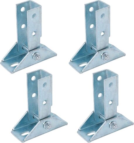 4 Pcs Adjustable Brace Fitting,Solar Panel Bracket Base, 8 Hole Wing 180 Degree Turn Joint Connector Bracket, Fits for 1/2" Bolt in 1-5/8" Post Channel in Kuwait
