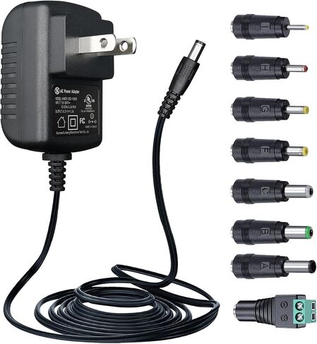 UL Listed 6V 1A 6ft Power Supply Adapter with 3 Tips, DC Plug 5.5mm x 2.1mm, AC to DC 6V 1000mA 6W AC Adapter for 200mA 300mA 350mA 400mA 500mA 600mA 700mA 800mA 850mA 900mA 1000mA Equipment in Kuwait
