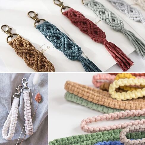 مجموعات شماعات نبات مكرامية للمبتدئين البالغين DIY مع حلقة خشبية من الخرز الخشبي للحرف اليدوية 109 ياردة سوداء 3 مم مجموعة بداية Hilos Macrame لتعليق جدار Macrame، تعليق نبات Macrame in Kuwait