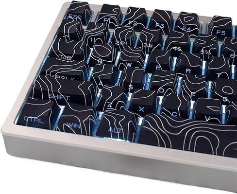 131 Keys Custom PBT Dye Sub Keycaps Cherry Profile Black White Keycaps Set Fit for 60% 65% 75% 95% Mechanical Keyboard Cherry Mx Gateron Switches Mechanical Keyboard in Kuwait