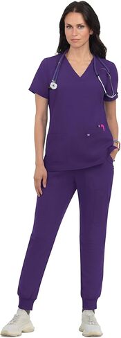 KOI Next Gen 1019 Women's Hustle and Heart Scrub Top Charcoal XL in Saudi Arabia