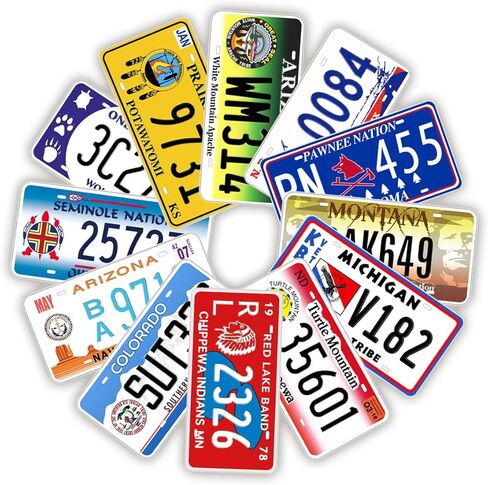 6 قطع متنوعة من علامات الأرقام الرسمية العتيقة، تراخيص منقوشة ثلاثية الأبعاد، ديكور جدار المنزل in Kuwait