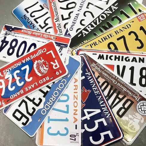 6 قطع متنوعة من علامات الأرقام الرسمية العتيقة، تراخيص منقوشة ثلاثية الأبعاد، ديكور جدار المنزل in Kuwait