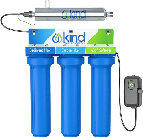 Whole House Salt-Free Water Softener and Filter Combo - High Performing Coconut Shell Carbon Block Filtration - for Homes with Up to 6 Bathrooms - Easy Installation in Saudi Arabia