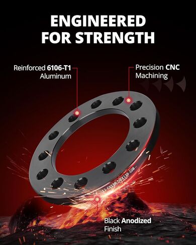 EVIL ENERGY 6x135 to 6x5.5 Wheel Spacers 1/2" (12mm) Compatible for 2001-2019 Silverado 1500, 6x135 mm/6x139.7 mm 6 Lugs 108mm Hub Bore Unequipped with Bolts Black, Not Hubcentric in Saudi Arabia