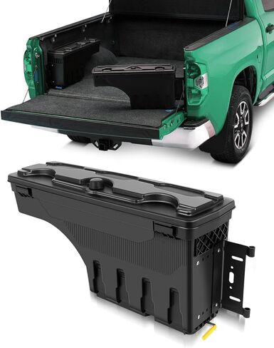 SCITOO Truck Bed Tool Box 180° Rotating Storage Tool Box Fit For Ford F-150 1997-2014 Left Side Waterproof Black in Saudi Arabia