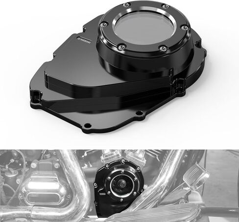 Gold Transparent Cam Cover Camshaft Cover Milwaukee-Eight M8 Cam Cover Aluminum CNC Compatible with Harley Ultra Limited FLHTK 2021-2024, Replacement for 25700467, See Fitments in Saudi Arabia